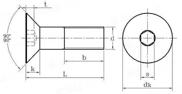 GB70.3內(nèi)六角沉頭螺釘國標號